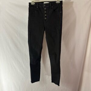 Abercrombie & Fitch Black High-Rise Button-Fly Skinny Jeans